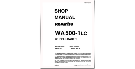 WA500-1-LC (SN from A60001) 4WD Wheeled Loaders (Japan) Workshop Manual (CEBMW25050)