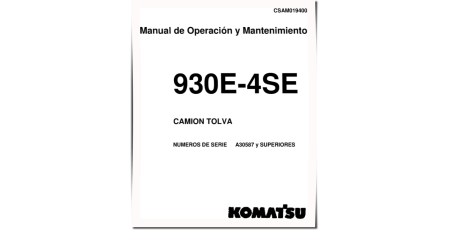 930E-4-SE (SN: A30587-30677) Electric Dump Trucks (USA) Operate and Maintenance manual Espanol (CSAM019400)