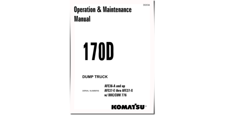 170D (SN from AFE36-A, AFE37-E-AFE37-X) Dump Trucks (USA) Operate and Maintenance manual (DG534)
