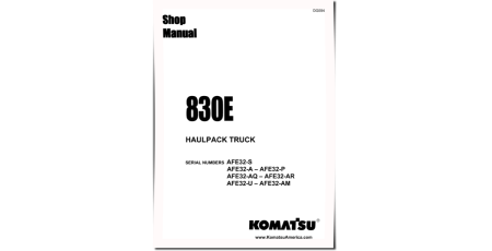 Haulpack 830E (SN: AFE32-A-AFE32-P; AFE32-AQ-AFE32-AR; AFE32-S; AFE32-U-AFE32-AM) Electric Dump Truck Shop Manual (DG594)