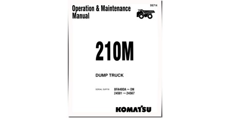 210M (SN: 24501-24567), Haulpak 210M (SN: BFA40-DA..BFA40-DN) Rigid Dump Trucks Operate and Maintenance manual (DG714)