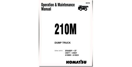(Haulpak) 210M (SN:BFA40-DP..BFA40-EP;24577-24647;A10609-A10624) Rigid Dump Trucks Operate and Maintenance manual (DG725)