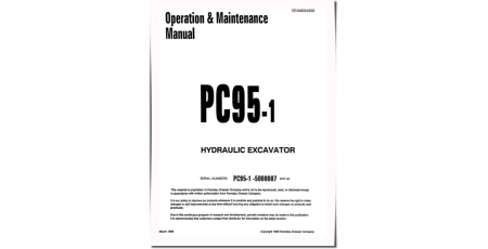 PC95-1 (SN: R5000007-5001616) Crawler Excavators (Italy) Operate and Maintenance manual (EEAD004900)