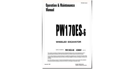 PW170ES-6K (SN: K30001-32000) Wheeled Excavators (USA) Operate and Maintenance manual (EEAD010501)