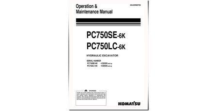 PC750LC-6K and PC750SE-6K (SN from K32001) Crawler Excavators Operate and Maintenance manual (EEAM008708)