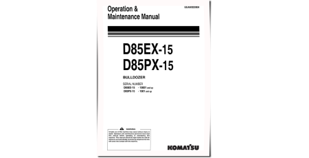 D85EX-15 (SN from 10001) and D85PX-15 (SN from 01001) Crawler Dozers (Belgium) Operators Manual (EEAM022804)