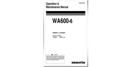 WA600-6 (SN from 60001) 4WD Wheeled Loaders (Belgium) Operate and Maintenance manual (EEAM024501)