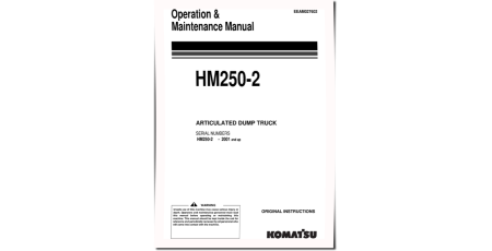 HM250-2 (SN: 02001-02784) Articulated Dump Trucks (Japan) Operate and Maintenance manual (EEAM027602)