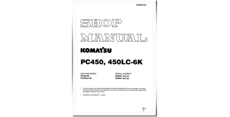 PC450-6K and PC450LC-6K (SN: K30001-32000) Crawler Excavators (United Kingdom) Workshop Manual (EEBD001304)