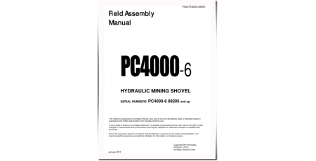 PC4000-6 (SN from 8205) Crawler Excavators (Germany) Workshop Manual (S-PC4000-08205)