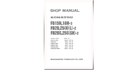 FB15H-3, FB18H-3, FB20(H,L,S,SH)-2, FB25(H,L,S,SH)-2 Electric Forklift Trucks set of Workshop Manuals (FB15H_25SH.2-BE1)