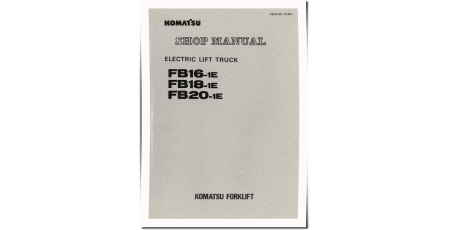 FB16-1E, FB18-1E and FB20-1E Electric Forklift Trucks Workshop Manual (FB16_20.1E-BE1)