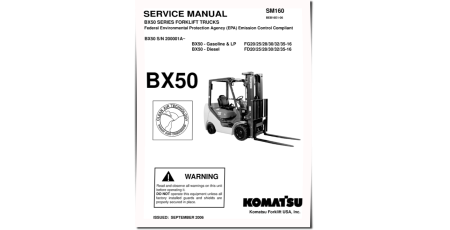 BX50 Series FD20/25/28/30/32/35-16 Diesel FG20/25/28/30/32/35-16 LPG/Gasoline Forklift Trucks set of Workshop Manuals (SM160)