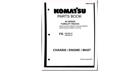 FG15H-16, FG15S-16, FG18H-16 and FG18S-16 (SN: 600001A-) LPG Forklift Trucks Parts Catalog (PM078-MC)