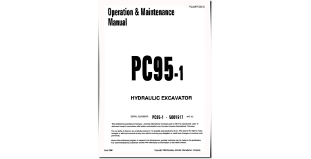 PC95-1 (SN: R5001617-5005144) Crawler Excavators (Italy) Operate and Maintenance manual (FGADPC9510)