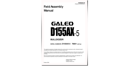 D155AX-5 (SN from 76001) Crawler Dozers (Japan) Field Assembly Manual (GEN00002-00)
