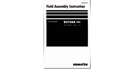 D275AX-5 (SN: 30001-40000) Crawler Dozers (Japan) Field Assembly Manual (GEN00052-01)