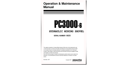 PC3000-6 (SN: 6253) Crawler Excavators (Germany) Operate and Maintenance manual (GZEAM06253)