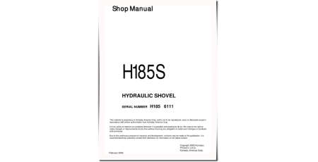 (Demag) H185S (SN: 6111) Hydraulic Shovels (Germany) Workshop Manual (H185S06111SM)