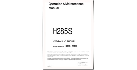 (Demag) H285S (SN: 78067) Hydraulic Shovels (Germany) Operate and Maintenance manual (H285S78067OMM)