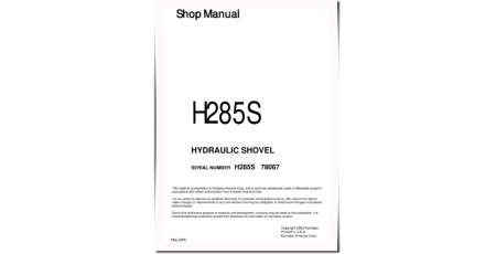 (Demag) H285S (SN: 78067) Hydraulic Shovels (Germany) Workshop Manual (H285S78067SM)