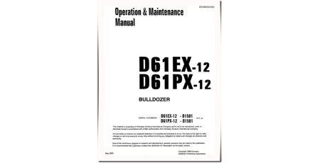 D61EX-12 and D61PX-12 (SN: B01501-03000) Crawler Dozers (Brazilia) Operate and Maintenance manual (KEAD003300)