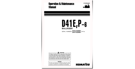 D41E-6 (SN: B35001-40000) and D41P-6 (SN: B35001-40000) Crawler Dozers (Brazilia) Operate and Maintenance manual (KEAM003600)
