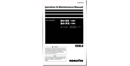 D61EX-15 and D61PX-15 (SN from B46105) Crawler Dozers (Brazilia) Operate and Maintenance manual (KEAM019001T)