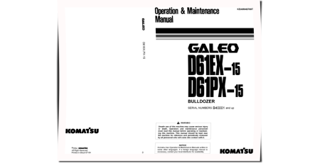 D61EX-15 and D61PX-15 (SN: B40001-46104) Crawler Dozers (Brazilia) Operate and Maintenance manual (KEAM049700T)