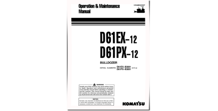 D61EX-12 and D61PX-12 (SN from B03001) Crawler Dozers (Brazilia) Operate and Maintenance manual (KEAM052200T)