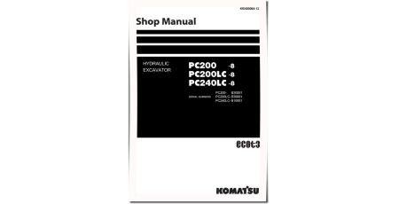 PC200-8, PC200LC-8 and PC240LC-8 Crawler Excavators (Brazilia) Workshop Manual (KEN00084-13)