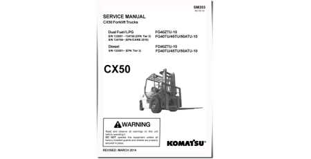 CE50 FD40(Z)TU-10,FD45TU-10,FD50ATU-10 T3 Diesel,FG40(Z)TU-10,FG45TU-10,FG50ATU-10 T2 LPG Forklift Truck Service Manual (SM203)