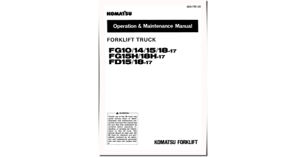 FD15-17, FD18-17 Diesel, FG10-17, FG14-17, FG15(H)-17, FG18(H)-17 LPG Forklift Trucks Operate & Maintenance manual (AEA17E1-02)