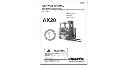 AX20 Series FG15HC-17, FG15HT(LS)-17, FG15ST(LS)-17, FG18HT(LS)-17, FG18ST(LS)-17 LPG Forklift Trucks Service Manual (SM123)