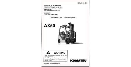 AX50 Series FG15(S)HT(LS)-20, FG18(S)HT(LS)-20, FG20A(S)HT(LS)-20 LPG/Gasoline Forklift Trucks Service Manual (BEA20C1-01)