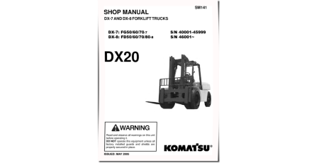 DX20 Series FD50-8, FD60-8, FD70-8, FD80-8 Diesel; FG50-7, FG60-7, FG70-7 LPG Forklift Trucks Workshop Manual (SM141)