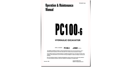PC100-6 (SN from J20001) Crawler Excavators (Japan) Operate and Maintenance manual (MEAD2P1200)