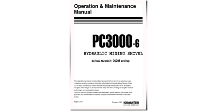 PC3000-6 (SN from 6208, 6237) Crawler Excavators (Germany) Operate and Maintenance manual (OM-PC3000-06208)