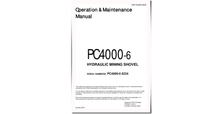 PC4000-6 (SN: 8224) Crawler Excavators (Germany) Operate and Maintenance manual (OM-PC4000-8224)
