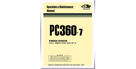 PC360-7 (SN from 36332) Crawler Excavators (China) Operate and Maintenance manual (OMEH3607M1)