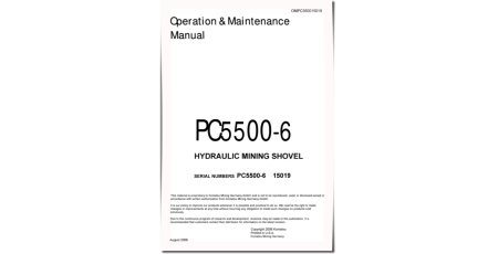 PC5500-6 (SN: 15019) Crawler Excavators (Germany) Operate and Maintenance manual (OMPC550015019)
