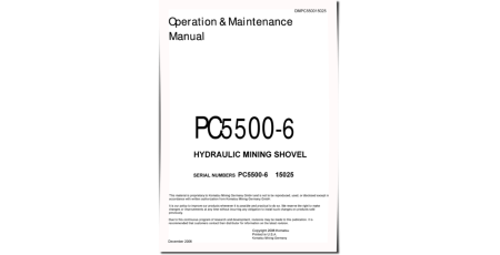 PC5500-6 (SN: 15025) Crawler Excavators (Germany) Operate and Maintenance manual (OMPC550015025)