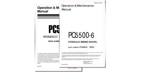 PC5500-6 (SN: 15032, 15039) Crawler Excavators (Germany) set of Operate and Maintenance manuals (OMPC550015032)