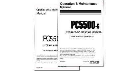 PC5500-6 (SN: 15035-15037) Crawler Excavators (Germany) set of Operate and Maintenance manuals (OMPC550015035)