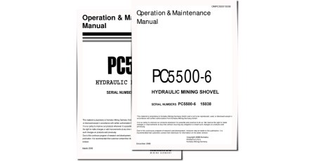 PC5500-6 (SN: 15038) Crawler Excavators (Germany) set of Operate and Maintenance manuals (OMPC550015038D)