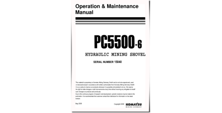 PC5500-6 (SN: 15040) Crawler Excavators (Germany) Operate and Maintenance manual (OMPC550015040)
