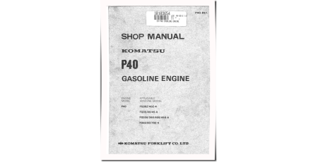 (Nissan) P40 Gasoline Engines (app.for FG33S/35(S,Z)/40(S,Z)/45(S)/50/60/70E-4 Forklift Trucks) Workshop Manual (P40-BE1)
