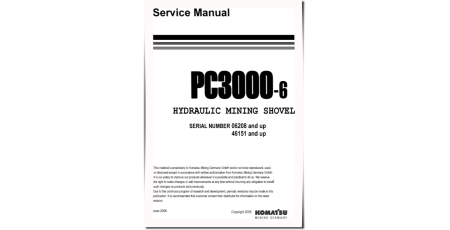 PC3000-6 (SN: 06208-, 46151-) Crawler Excavators (Germany) Workshop Manual (PC3000SHOP06208UP)
