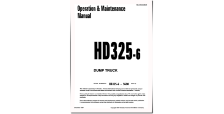 HD325-6 (SN: 05680-05717) Rigid Dump Trucks (Japan) Operate and Maintenance manual (SEAD000806)
