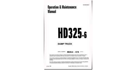 HD325-6 (SN: 05718-05800) Rigid Dump Trucks (Japan) Operate and Maintenance manual (SEAD000807)